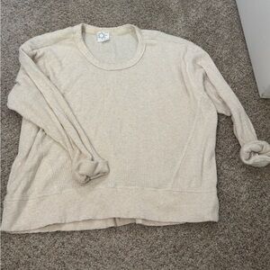 Aerie Cream Crew Neck Sweater